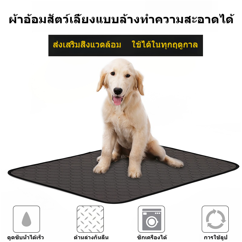 แผ่นรองฉี่สุนัข 4 ชั้น ซักได้ ดูดซับน้ำดี ใช้ได้ทั้งผ้ารองฉี่สุนัขและแมว 🐶🐱 สะดวกและประหยัด!