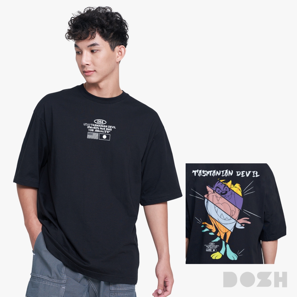 DOSH-UT MEN'S OVERSIZED T-SHIRTS LOONEY TUNES เสื้อยืดโอเวอร์ไซส์ LLTMT5013-BL(S-2XL)