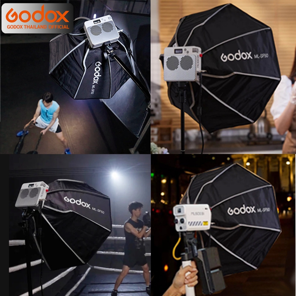 Godox Softbox ML-SF50 Octa Softbox 50 cm. with Grid (Godox Mount) For AD300Pro, AD400Pro,ML30 ML60 ML100 series, etc