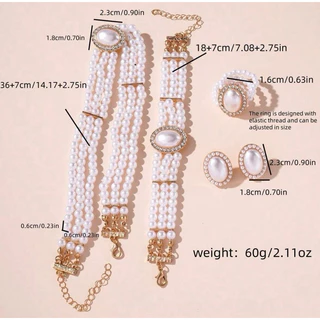 ชุดเครื่องประดับมุก สร้อยคอ สร้อยข้อมือ ต่างหู พร้อมส่ง