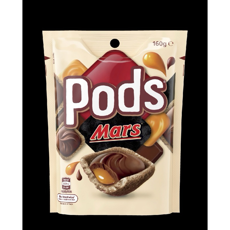 Pods Mars/Pods Twix/Pods Snickers มาร์แบบถ้วย/ทวิก/สนิกเกอร์แบบถ้วยเคลือบช็อกโกแลต 160 กรัม