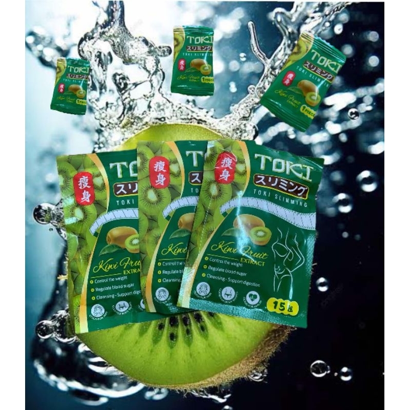 Toki candy ลูกอมโทกิ ลูกอมรถกีวี่🍀1 ซอง 15🍀เม็ดคุมหิว