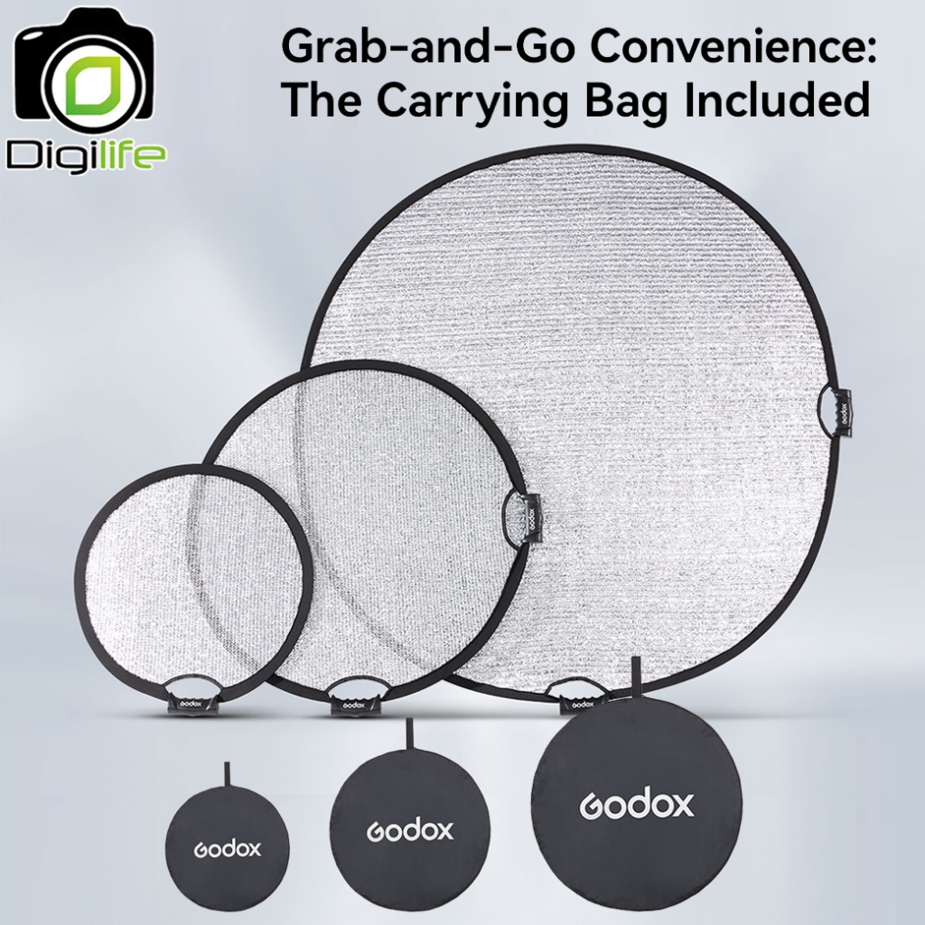 Godox Reflector W-RFT55, W-RFT80, W-RFT130 Windproof Reflector วงกลม 2 in 1 - 55, 80, 130 cm. / Digilife Thailand