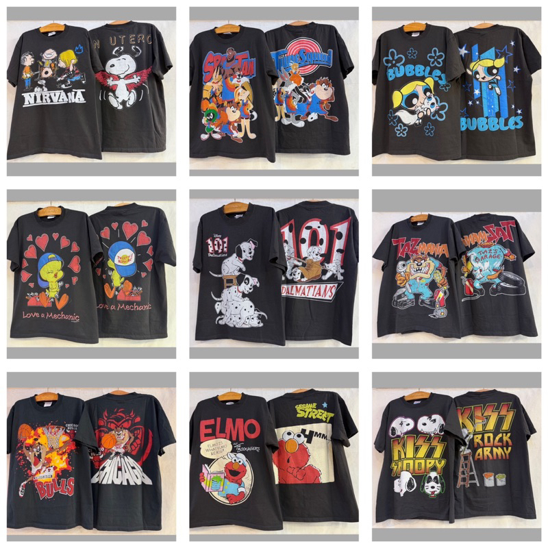 เสื้อผ้าฟอก เสื้อวินเทจ เสื้อการ์ตูน90