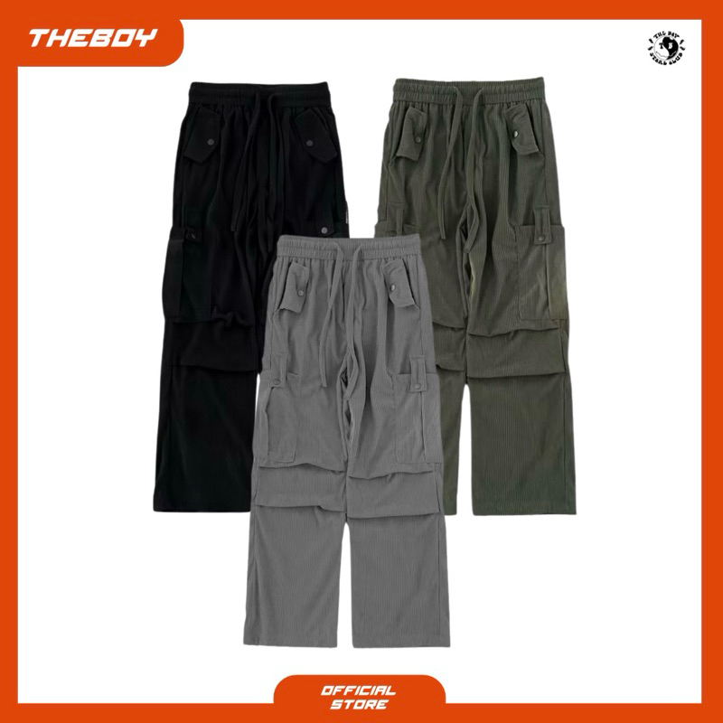 THEBOY-CHUBBLE CORDUROY PANTS กางเกงลูกฟูกคาร์โก้ทรงกระบอกตรง