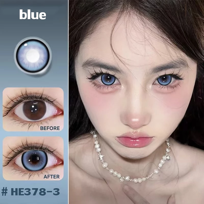 จัดส่งภายใน 24 ชม. {องศา -0.00~-4.50} คอนแทคเลนส์สายตาสั้น ตาสีฟ้าโต 14.2-14.5 mm.
