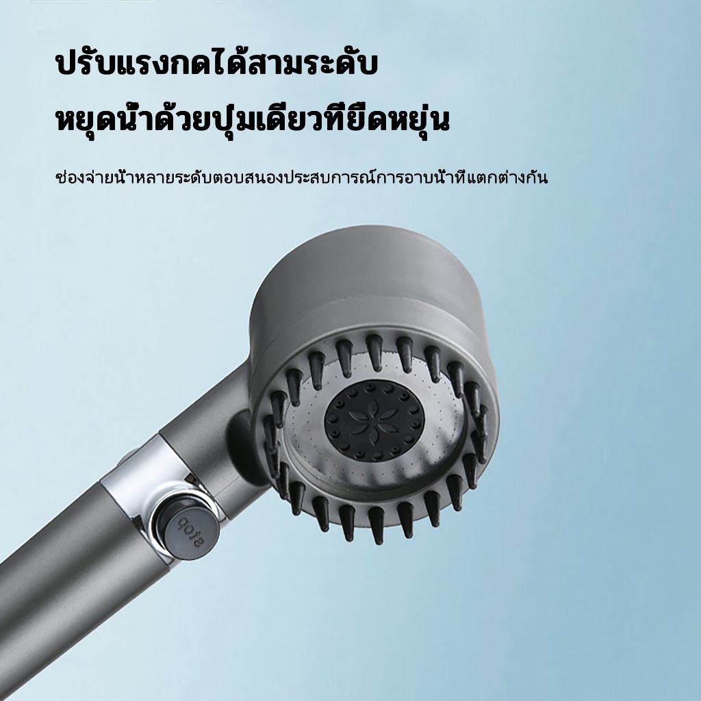 หัวฝักบัวแรงดันสูงแบบใช้มือถือ  3 โหมดประหยัดน้ำปรับได้ ชุดหัวฝักบัวอาบน้ํา 4 In 1 อุปกรณ์ห้องน้ำ หัวฝักบัวประหยัดน้ำ - รูปที่ 4