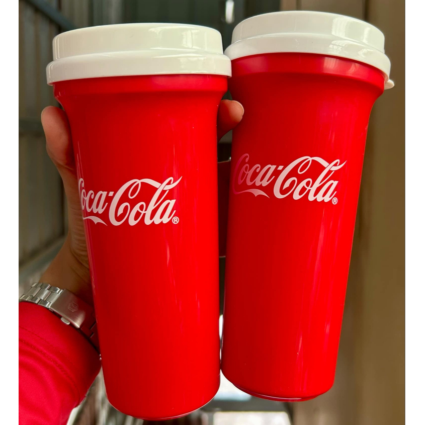 เเก้วน้ำโค้ก ขนาด 24 oz. มีรูใส่หลอด หมุนเปิด-ปิด