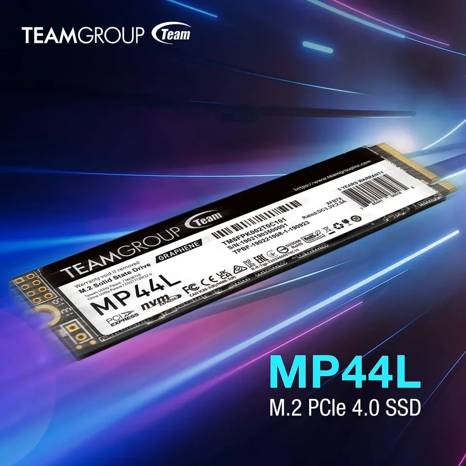 500GB | 1TB I 2 TB SSD TEAM GROUP MP44L SLC caché NVMe 1.4 PCIe Gen 4x4 M.2 2280 ประกัน 5 ปี ของแท้