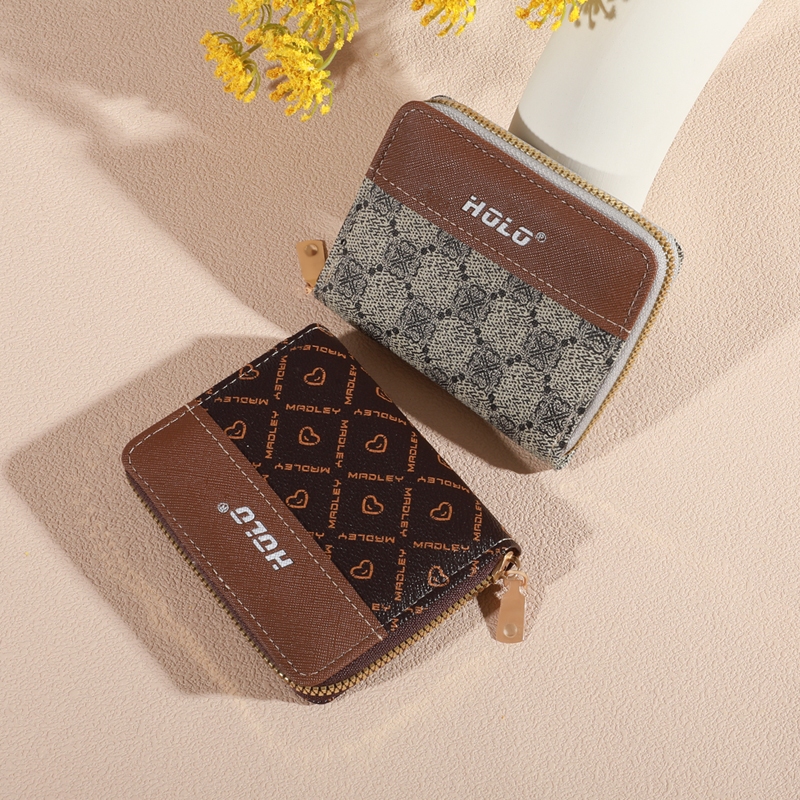 HOLO กระเป๋าตัง สุภาพสตรี กระเป๋าสตางค์ใส่เหรียญ ช่องเสียบการ์ดหลาย - รูปที่ 4