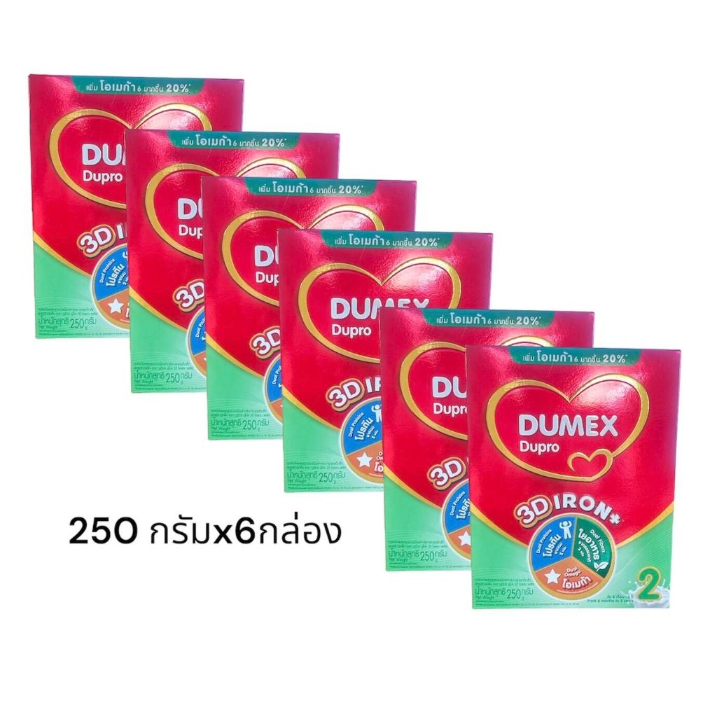 แพ็ค 6 Dupro ดูโปร นมสูตร 2 ขนาด 250 กรัม