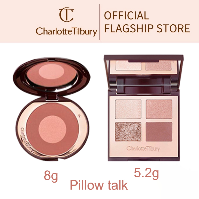 [CT บูติก] Charlotte Tilbury Pillow talk Eyeshadow & Blush Combination Set 5.2g / 8g Charlotte Tilbury อายแชโดว์และบลัชอ