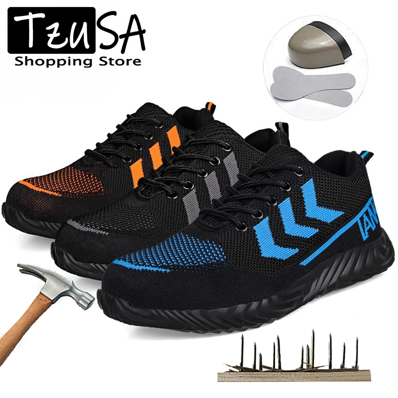 รองเท้าเซฟตี้ชาย ไซส์ใหญ่ 39-46 รองเท้าเซฟตี้สำหรับเล่นกีฬา สวมใส่สบาย