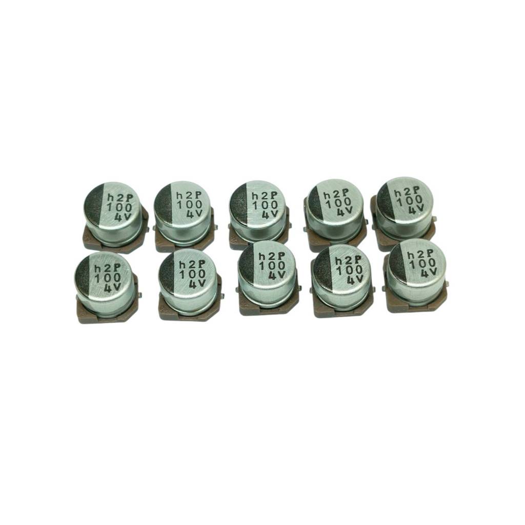 10ชิ้น 100 4V SMD Electrolite Capacitor,chip capacitor