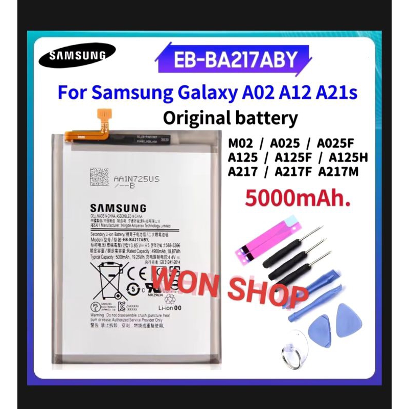 แบตเตอรี่ แท้ SAMSUNG A02 / A12 / A21s / M02 / EB-BA217ABY / Samsung Galaxy A12 A125F A02 A21s A217F