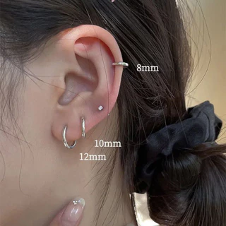 ✅พร้อมส่ง🔥 LILY.C ต่างหูห่วงเงิน 925 (1คู่)ทรงกลมแบบเรียบ ใส่ได้ทั้งผู้ชายและผู้หญิง