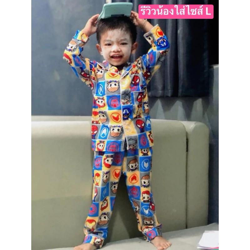 ชุดนอนเด็กแขนสั้นขาสั้น ผ้าคอตตอนผสม ไซซ์ S M L XL XXL thumbnail 5