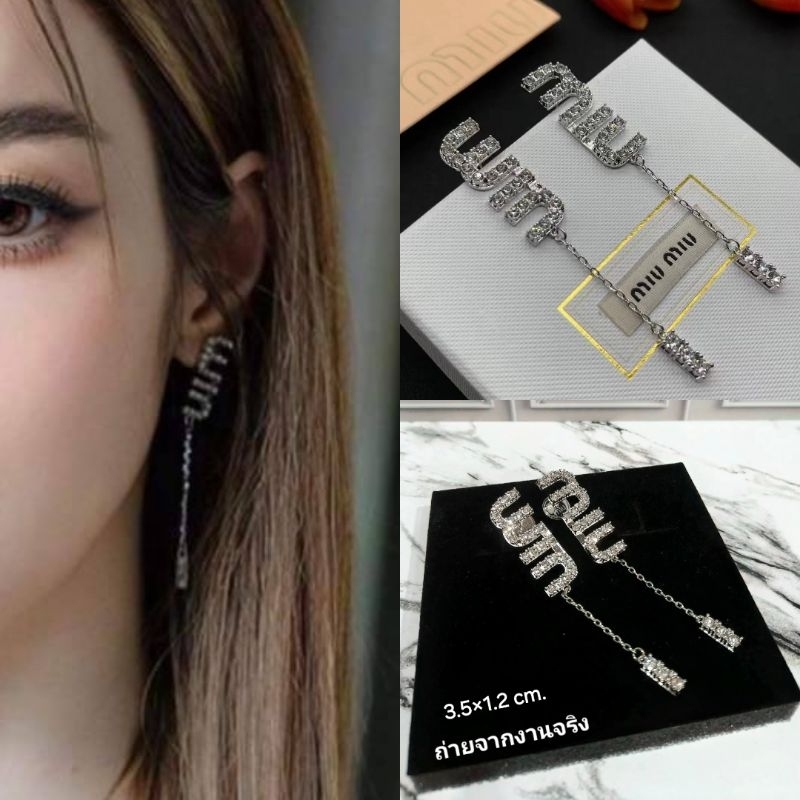 ต่างหูแฟชั่นออริ งานวิ้งค์ระย้าสวยแพง สแตนเลสแท้ ไม่ลอก ไม่ดำ