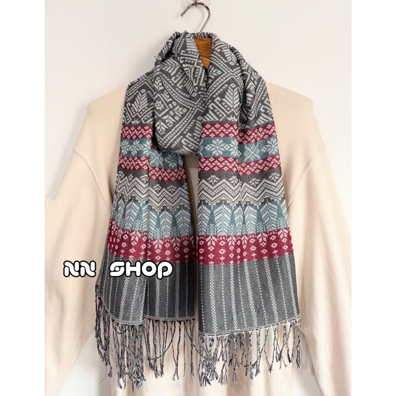 📮🧣ผ้าคลุมไหล่ พลัสมีน่า(Pashmina)เนื้อนุ่ม ผ้าหนา คลุมกันหนาวได้พร้อมจัดส่งที่ไทย(ขนาด 70 cm*180 cm🧣📮