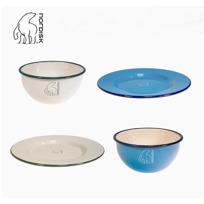 Nordisk x Madam Bla Plate&bowl จานชามโลหะเคลือบเซรามิค