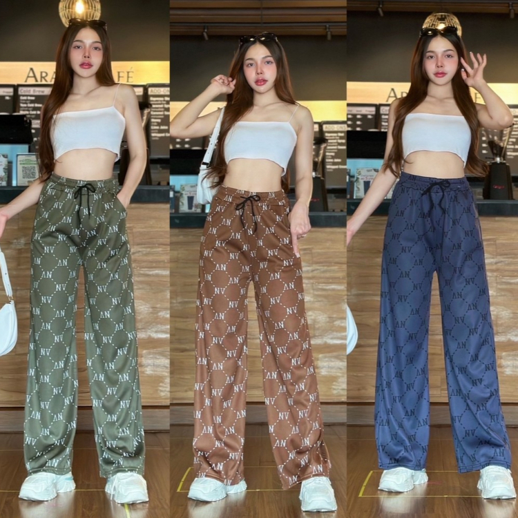 โค๊ดลดผู้ติดตามใหม่ พร้อมส่ง4 กางเกงขายาว กางเกง ผู้หญิง สาวอวบ XL ผ้าไมโคร เอวยางยืด ไซส์ใหญ่ ประเทศไทย K9179
