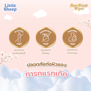 【1 แถม 1】 Little Sheep ทิชชู่เปียก สูตรน้ำบริสุทธิ์ สำหรับเด็ก ใหญ่ หนานุ่ม 20 / 80 แผ่น [ส่งฟรี]