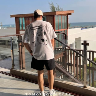 TOMORROW- เสื้อOVERSIZE/Premium ลาย Slow down and Enjoy your Life