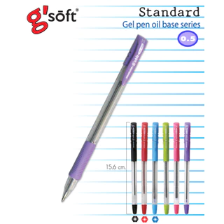 ปากกา ปากกาลูกลื่นเจล (Oil Gel) G'soft Standard 0.5mm (1ด้าม) ด้ามคละสี