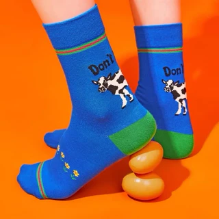✅ ขายดี Wiggle Wiggle Pattern Socks ถุงเท้าแฟชั่น สไตล์เกาหลี สวยมีเอกลักษณ์ ใส่ได้ทั้งชายและหญิง