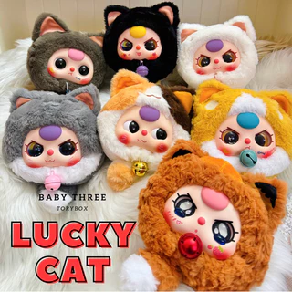 (พร้อมส่ง)📌ใช้โค้ดลดได้ แบบสุ่ม-เลือกตัว Baby three lucky cat แมวนำโชค มีซิปเป็นกระเป๋าใส่ของได้
