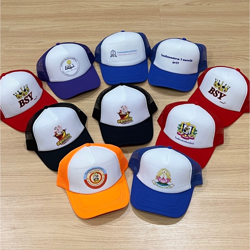 หมวกแก๊ปหน้าขาว สกรีนลายตามสั่ง สกรีนชื่อ สกรีนรูป - รูปที่ 4