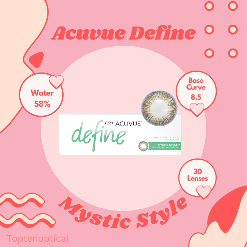แบ่งขาย Acuvue define สีใหม่ Mystic Style 0.00 ถึง -7.00