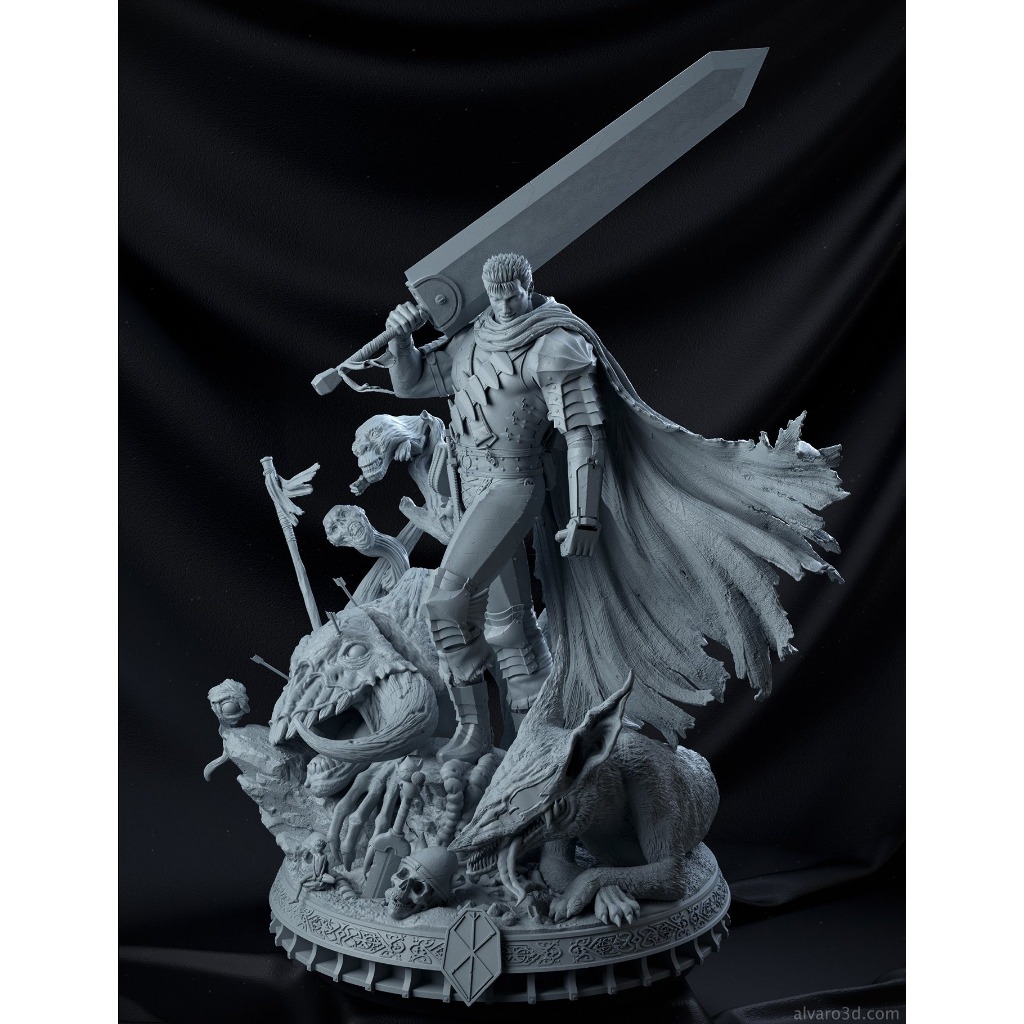 [โมเดลไม่ทำสี] Guts Diorama [Berserk] (printing model)
