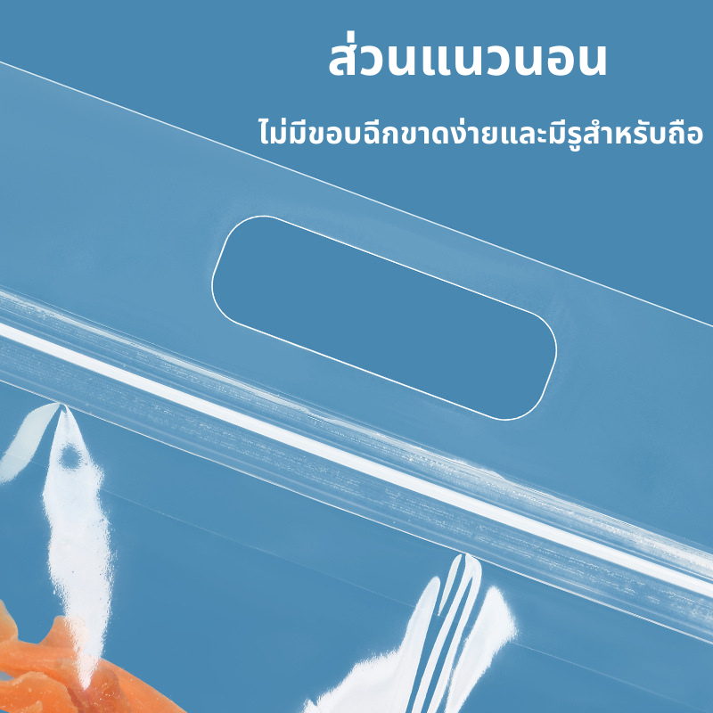 ถุงขยายข้างแนวนอน มีหูหิ้ว สีใส  แพ็คละ50ใบ ถุงรูดก้นตั้ง แบบใส ทรงแนวนอน 24,26,28,30 cm - รูปที่ 7