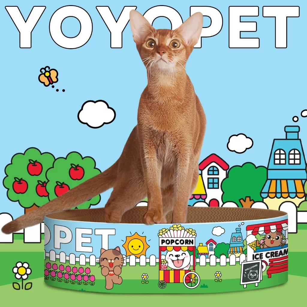 yoyopet ที่ลับเล็บแมวหนาพิเศษ 2in1 ลายน่ารัก ลับเล็บ-นอน thumbnail 7