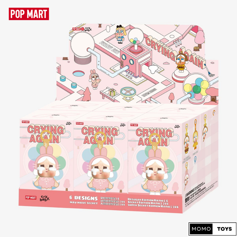 ยกบ็อก(6 ตัว) โค้ดแฟชั่นลด30% พร้อมส่งในไทย Popmart ของแท้ CRYBABY Crying Again Series-Vinyl Face Plush พวงกุญแจ