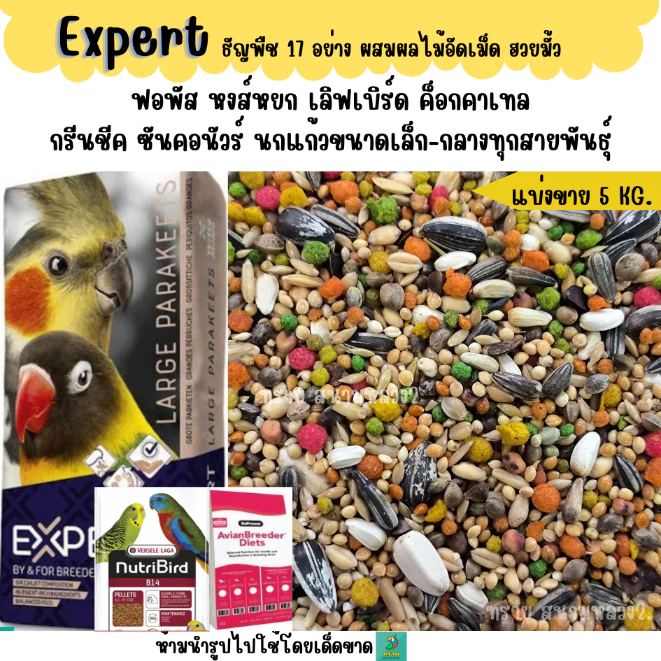 (5 KG./10 KG.) Expert ธัญพืช 17 อย่าง อาหารนกแก้วขนาดเล็ก-กลางทุกสายพันธุ์