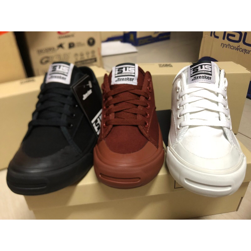 BREAKER รองเท้าผ้าใบผูกเชือก ISUS อีสอัส มี3สี สีดำ สีขาวและสีน้ำตาล size37-45 พร้อมส่งมีเก็บปลายทางคะ