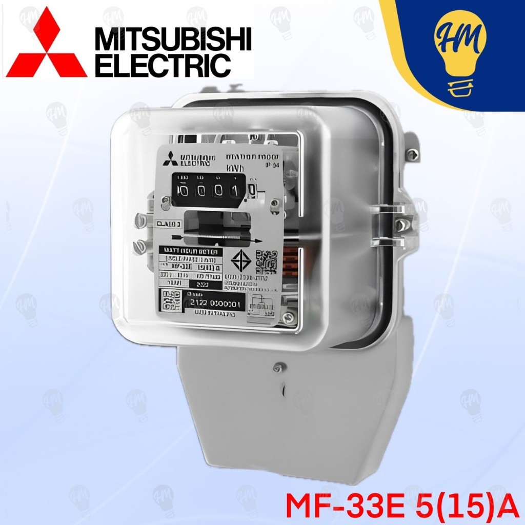 Mitsubishi มิเตอร์วัดไฟ ชนิดจานหมุน MF-33E Single Phase 5A / 15A