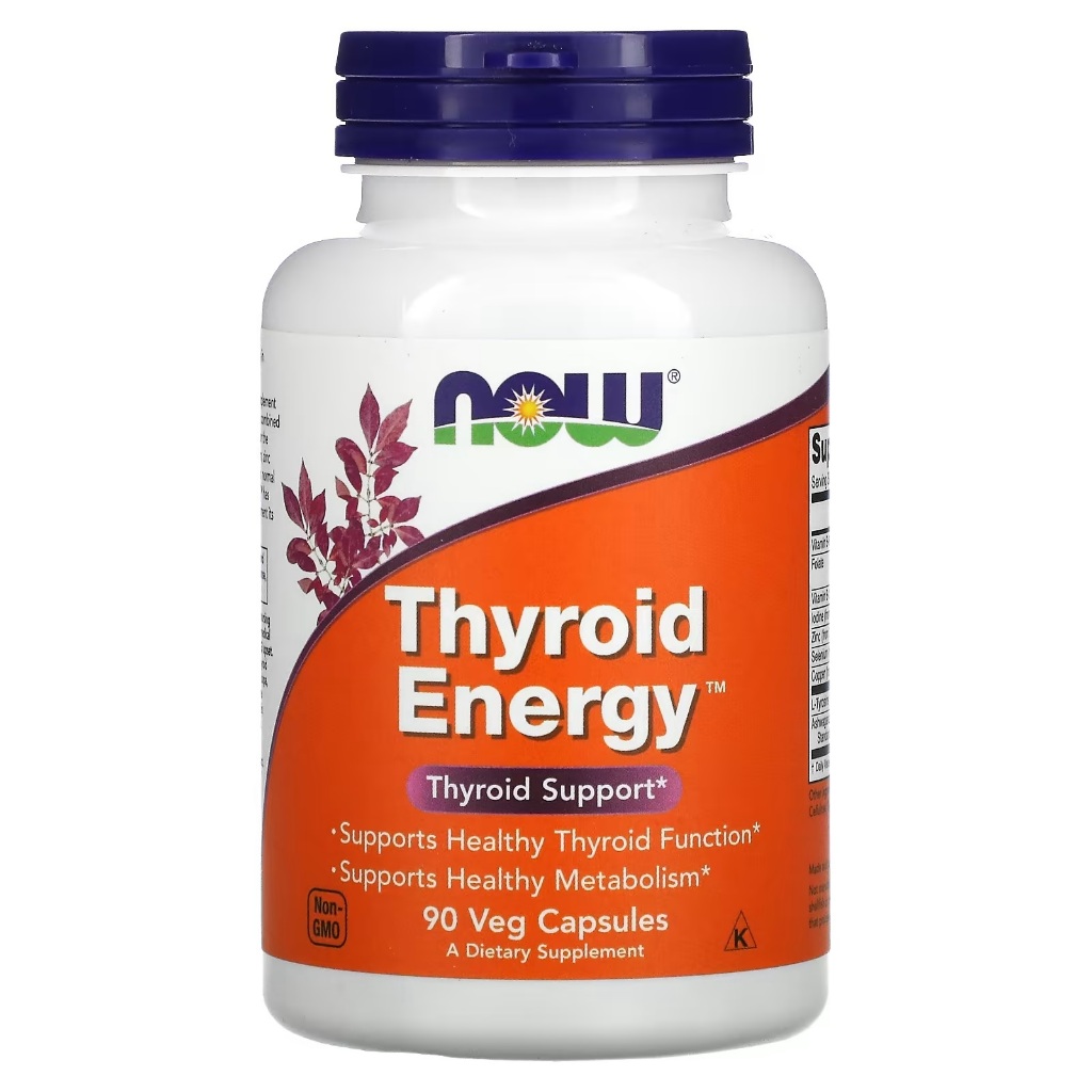บำรุงต่อมไทรอยด์ Thyroid Energy , NOW Foods, บรรจุ 90 แคปซูล