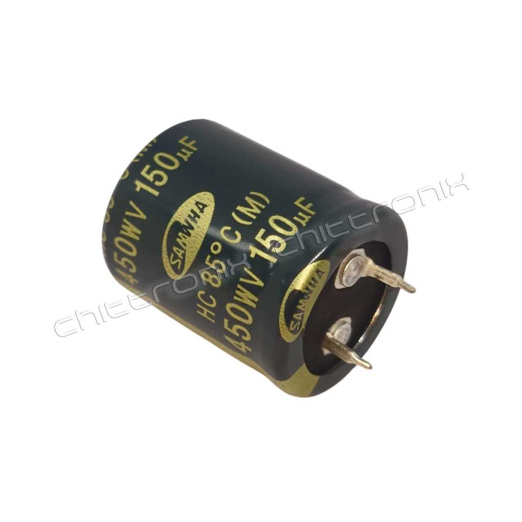 150uF 450V 85°C Capacitor คาปาซิเตอร์ C ตัวเก็บประจุ ขนาด 25x30 mm. ยี่ห้อ Samwha