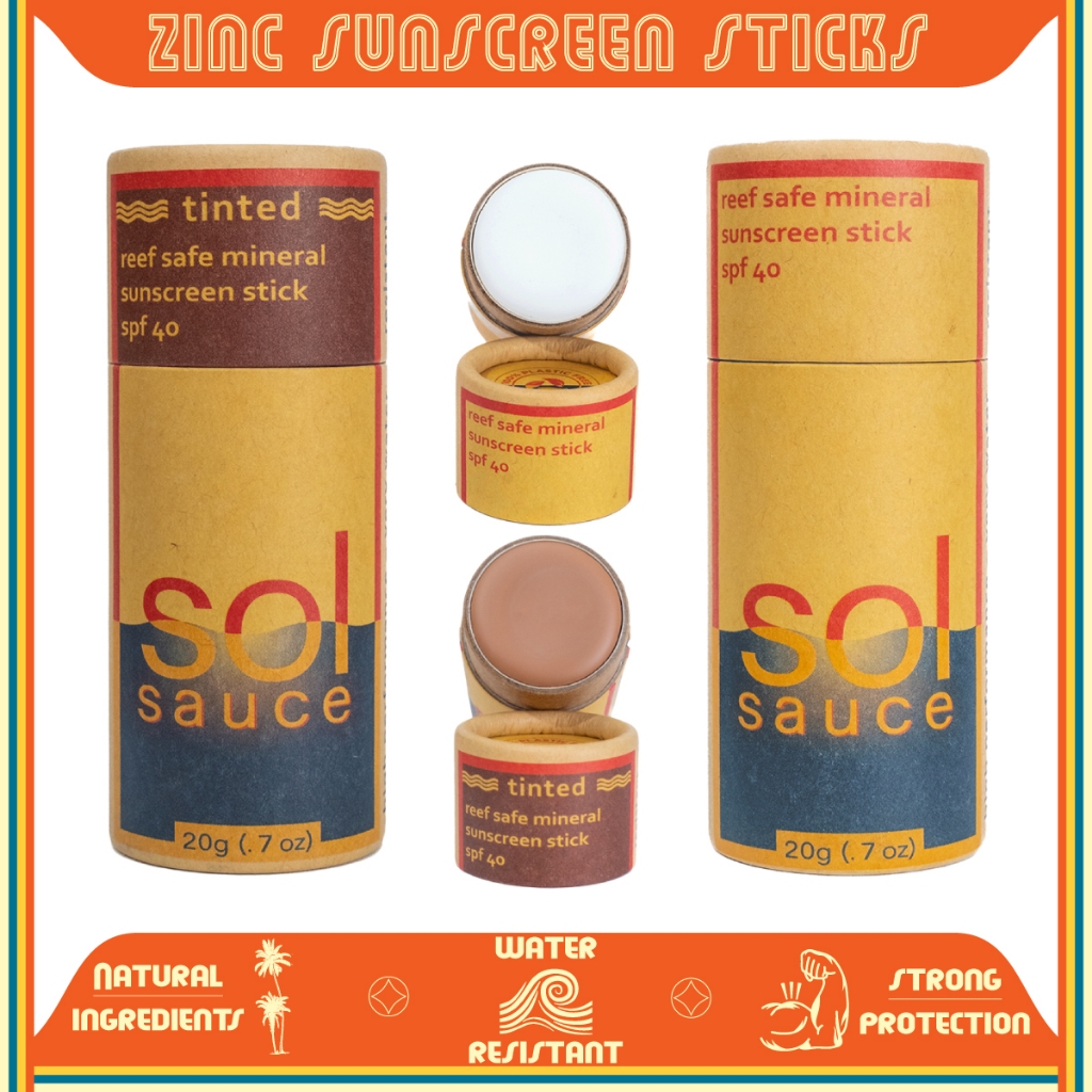 Sol Sauce Mineral Sunscreen Stick 20 Grams ครีมกันแดดธรรมชาติ กันแดดชนิดแท่ง สำหรับเซิร์ฟ กันแดดสติ๊ก กันแดดหน้า