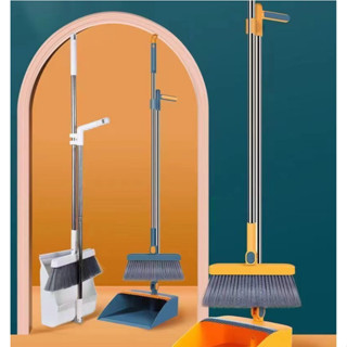 FTD ชุดไม้กวาด หมุนได้ มีแปรงในตัวพร้อมที่ตักขยะ YF-1157