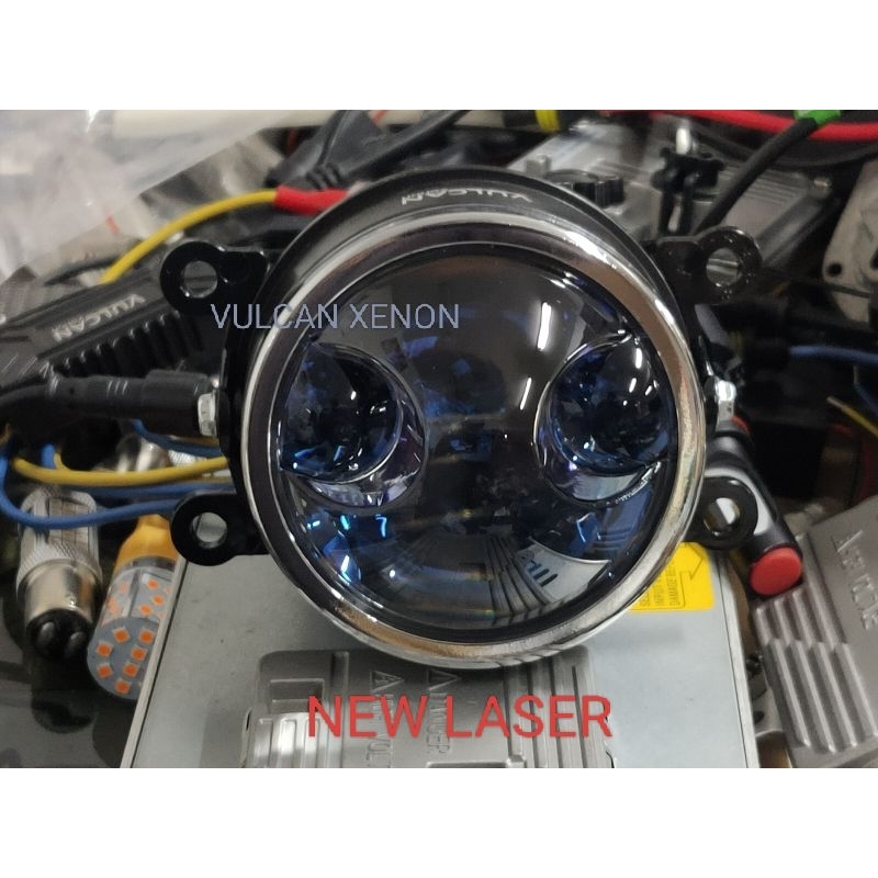 โคมไฟตัดหมอกโปรเจคเตอร์ 3นิ้ว Bi-led FOG LIGHT PROJECTOR BLUE LENS รุ่นใหม่ NEW LASER DOUBLE REFLEXT