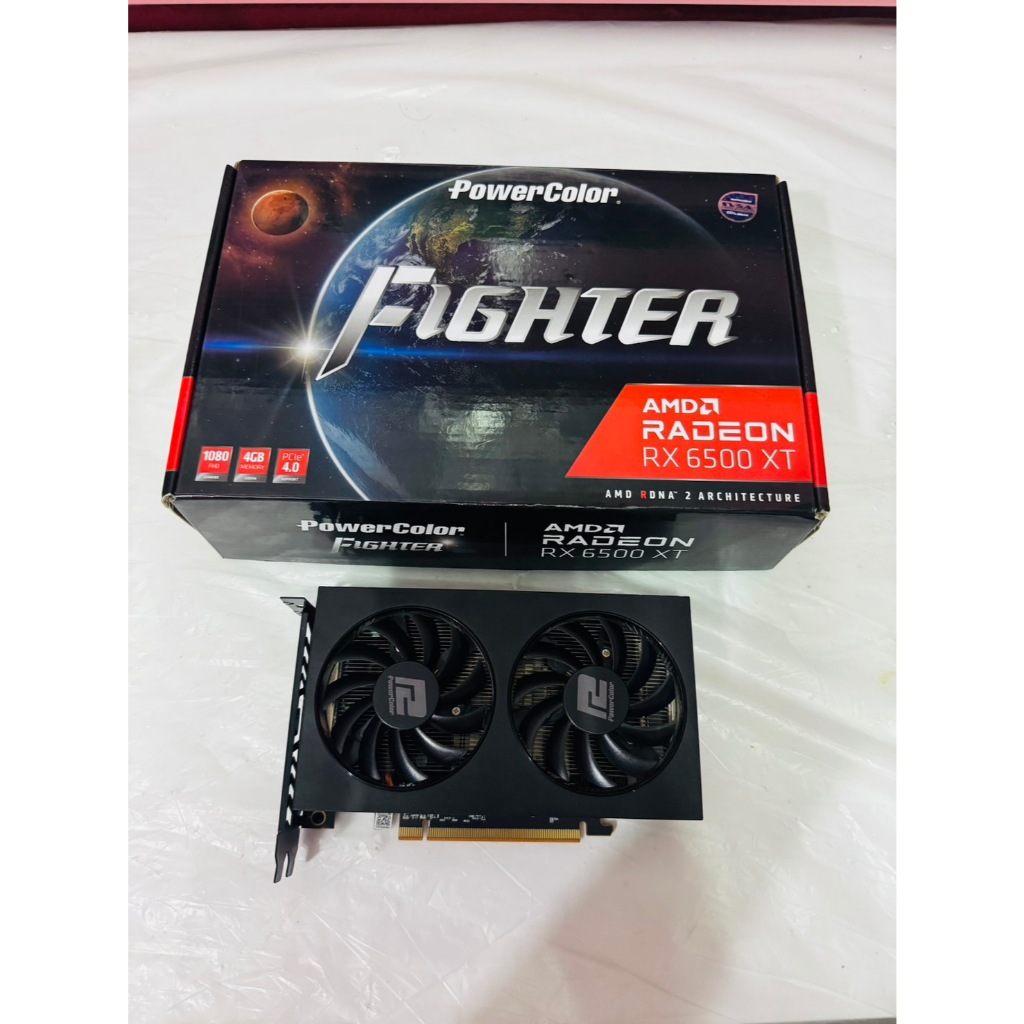 ขายการ์ดจอมือสอง POWERCOLOR FIGHTER AMD RADEON RX 6500 XT 4GB GDDR6
