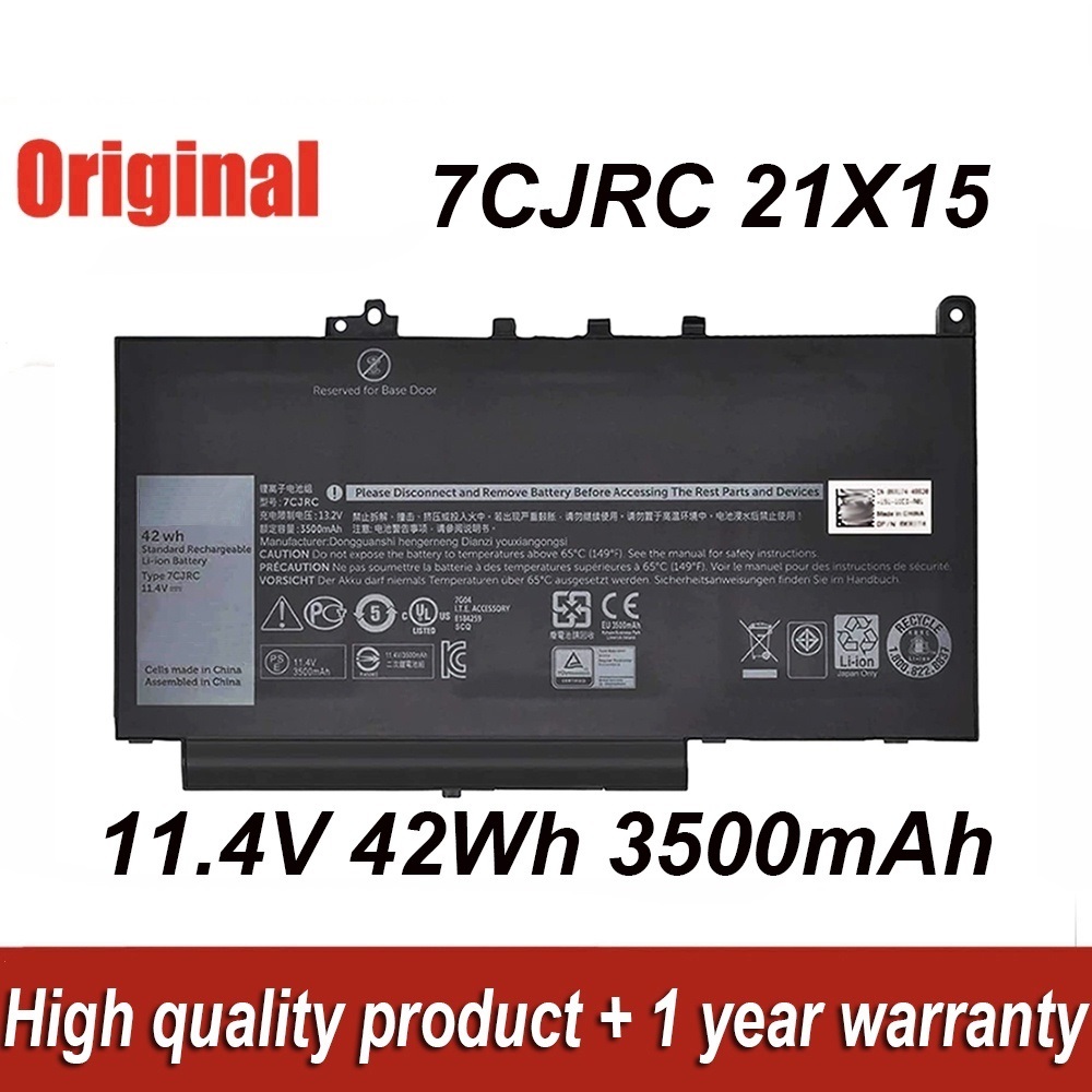 7CJRC New Laptop Battery 21X15 11.4V 42Wh 3500Mah J60j5 F1ktm For Dell Latitude E7470 E7270 12 E747