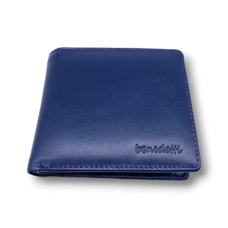 Benedetti 082 กระเป๋าสตางค์ หนังแท้ สองพับ มีปีก จีบมุม สีดำ แดง เขียว น้ำเงิน ม่วง น้ำตาล ครีม เทา