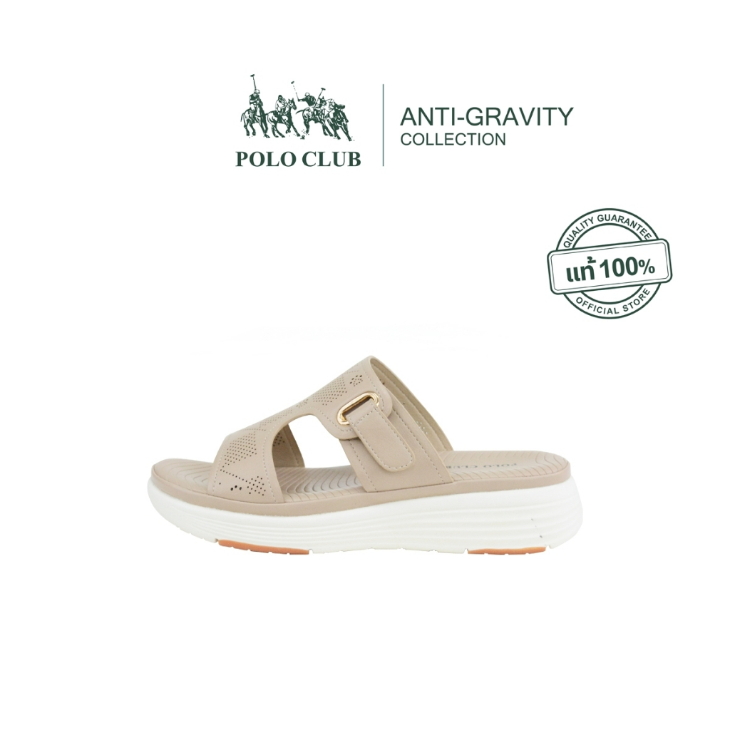 POLO CLUB รองเท้าแตะแบบสวม รุ่น P2827 สีนู้ด | รองเท้าแตะผู้หญิง สูง 1 นิ้ว