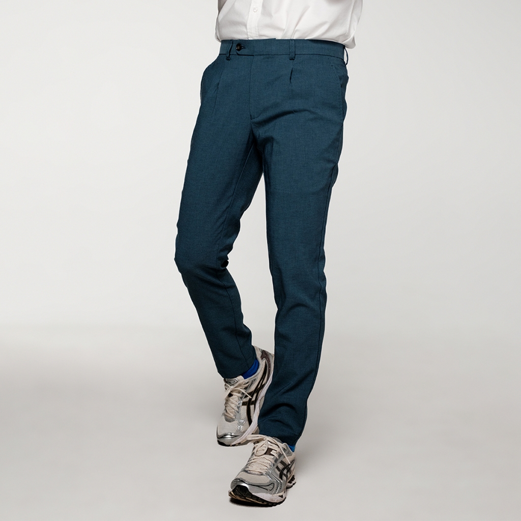 era-won กางเกงทำงานรุ่น Luxury details V3 ทรง Skinny Crop สี Navy Blue