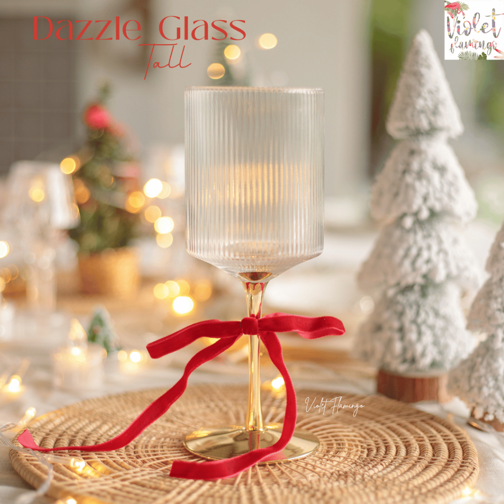 Violet Flamingo แก้วค็อกเทล แก้วไวน์ รุ่น Dazzle Glass แก้วใสลายริ้วก้านทอง ฐานแก้วสีทอง แก้วไวน์สุดหรูพร้อมกล่องของขวัญ ราคา ถูกที่สุด ดีลบีเคเค แกลเลอรีภาพที่ 7